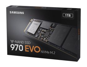 SSD Samsung, 1TB, 970 EVO, retail, NVMe M.2 PCI-E, rata transfer r/w: 3400/2500 mb/s, 80.15 x 22.15 x 2.38 mm, Criptare AES 256-bit.