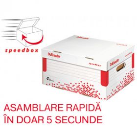 Container arhivare si transport ESSELTE Speedbox, cu capac, carton, dimensiune S, alb