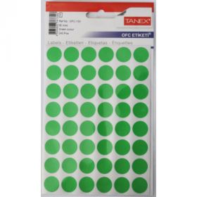 Etichete autoadezive color, D16 mm, 240 buc/set, TANEX - verde