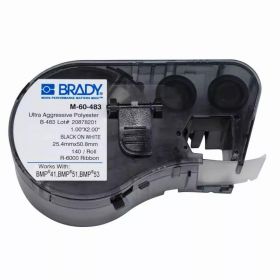 Banda de etichete Brady M-60-483, 25.4x50.8 mm, 140 et./rola