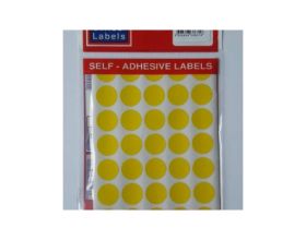Etichete autoadezive color, D 8 mm, 750 buc/set - galben