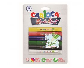 Vopsea pentru textile, rezistanta la spalare, 6 culori/blister, CARIOCA Fabric Paint - Sleek