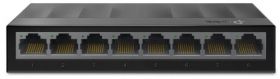 TP-LINK 8-PORT GIGABIT SWITCH LS1008G, Standards and Protocols: IEEE 802.3i/802.3u/ 802.3ab/802.3x, Interface:8× 10/100/1000Mbps, Auto- Negotiation, Auto-MDI/MDIX Ports, 16Gbps.