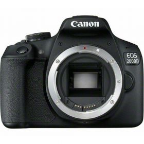 Camera foto Canon EOS-2000D body, 24.1MP,3.0" TFT fixed DIGIC 4+, ISO 100-6400,FullHD movies 30fps,compatibil SD/SDHC/SDXC, 30-1/4000 sec,9 puncte de focus, HDMI mini,USB,WI-FI, accumulator Li-ion LP-E10, montura EF/EF-S.