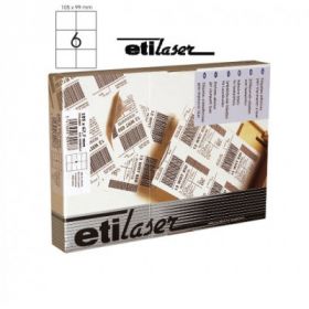 Etichete autoadezive   6/A4, 105 x 99 mm, 200 coli/top, ETILASER - albe