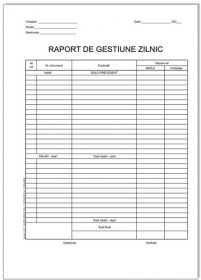 Raport gestiune zilnic, format A4, 100 coli/carnet