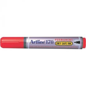 Permanent marker ARTLINE 170 - Dry safe ink, corp plastic, varf rotund 2.0mm - rosu