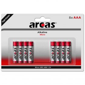 Arcas  baterie alcalina High Power AAA (LR3) BLISTER 8buc