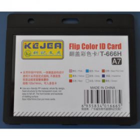 Suport PP tip flip, pentru carduri, 105 x  74mm, orizontal, 5 buc/set, KEJEA - negru