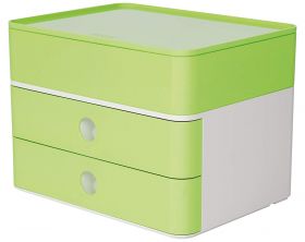 Suport cu 2 sertare + cutie ustensile HAN Allison Smart Box Plus - verde lime