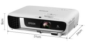 Proiector Epson EB-W51 (succesor EB-W41), 3LCD, 4000 lumeni, WXGA 1280* 800, 16:10, HD ready, 16.000:1, lampa 6.000 ore/ 12.000 ore Ecomode, dimensiune maxima imagine 320", distanta maxima de proiectie 11 m, USB type A/ B, VGA, HDMI, Composite in, Cinch a