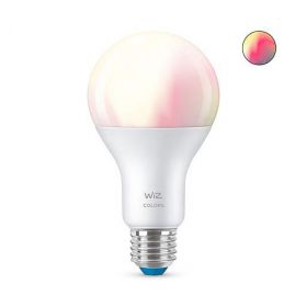 Bec LED RGBW inteligent WiZ Connected Colors, Wi-Fi, A67, E27, 13W (100W), 1521 lm, lumina alba si colorata, compatibil Google Assistant/Alexa/Siri