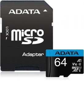 MicroSDXC/SDHC 64GB, AUSDX64GUICL10A1-RA1, UHS-I Class 10, SD 6.0, R/W: up to 100/80MB/s, adaptor inclus