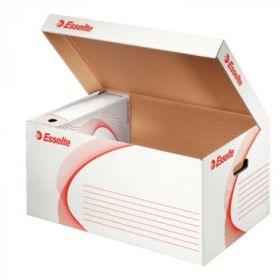 Container arhivare si transport ESSELTE Standard, deschidere superioara, carton, alb
