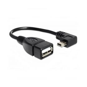Adaptor OTG miniUSB - USB, tata-mama, 16 cm, negru