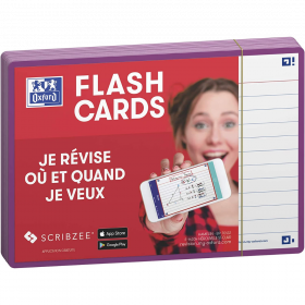 OXFORD Flash Cards 2.0, 80 flash cards/set, A6(105 x 148mm), Scribzee-dict-margine mov deschis