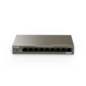 Tenda 9-Port 10/100Mbps Desktop Switch With 8-Port PoE, TEF1109TP-8- 102W; Standard and Protocol: IEEE 802.3、 IEEE 802.3u、IEEE 802.3x、IEEE 802.3af、IEEE 802.3at; Fixed Port: 8* 10/100Base-TX RJ45 Ports(Data/Power), 1* 10/100/1000 Base-TX RJ45 Port(