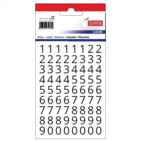 Etichete cu cifre, 0-9, 10 x 13 mm, 144buc/set, TANEX
