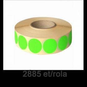 Role etichete semilucioase ZINTA rotunde verzi fluo 49mm, 2885 et./rola