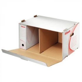 Container arhivare si transport ESSELTE Standard, deschidere laterala, carton, alb