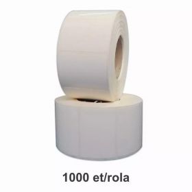 Role etichete de plastic ZINTA albe 75x41mm, 1000 et./rola