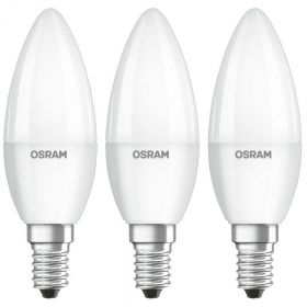 Set 3 becuri LED Osram Base Classic B40, E14, 5.5W (40W), 470 lm, lumina calda (2700K)