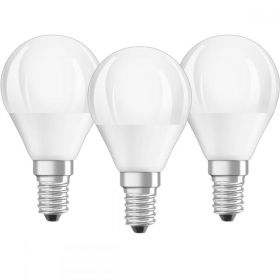 Set 3 becuri LED Osram P40, E14, 5.7W (40W), 470 lm, mat, lumina calda 