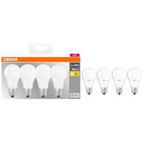 Set 4 becuri LED Osram Base Classic A60, E27, 8.5W (60W), 806 lm, lumina calda (2700K) 