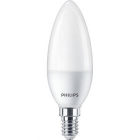 Pachet 2 becuri LED Philips, tip lumanre/lustra, EyeComfort, E14, 7W (60W), 806 lm, lumina alba calda (2700K) 