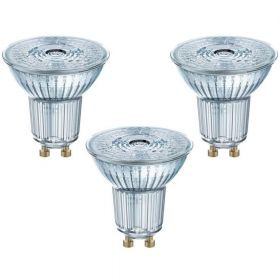 Set 3 becuri LED Osram Base Par16 50, GU10, 4.3W (50W), 350 lm, lumina calda (2700K) 
