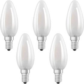 Set 5 x Bec LED OSRAM LED Value, E14, B35, 4W (40W), 2700K, non-dimabil, 470 lm