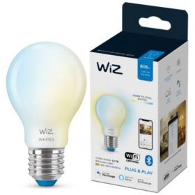 Bec LED inteligent WiZ, Wi-Fi, Bluetooth, A60, E27, 7W (60W), 806 lm, temperatura lumina regabila