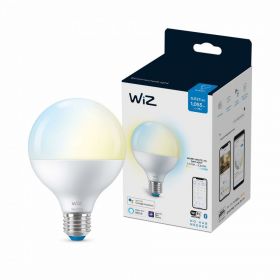 Bec LED inteligent WiZ, Wi-Fi, Bluetooth, G95, E27, 11W (75W), 1055 lm, lumina alba reglabila