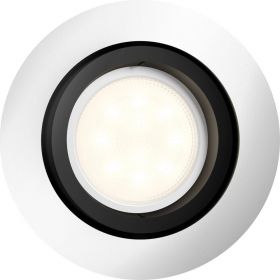 Spot inteligent LED Philips Hue MILLISKIN, rotund, GU10, 5.5W (25W), 250 lm, A++, IP20, Aluminiu, Dimmer switch inclus