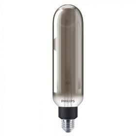 Bec LED vintage Philips Giant T65, intensitate luminosa reglabila, E27, 6.5W (20W), 200 lm, lumina calda tip flacara (1800K), Fumuriu,  27.3x6.6 cm