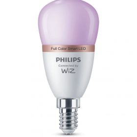 Bec LED RGB inteligent Philips Bulb, Wi-Fi, Bluetooth, P45, E14, 4.9W (40W), 470 lm, lumina colorata