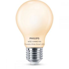 Bec LED inteligent Philips, Wi-Fi, Bluetooth, E27, 7W (60W), 806 lm, temperatura lumina reglabila (2000-5000K), sticla mata