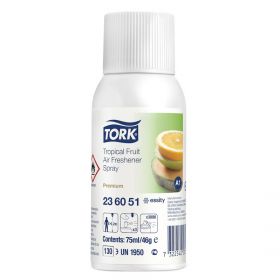 Spray odorizant, cu aroma de fructe tropicale Tork A1, 75 ml,  3K doze, Transparent