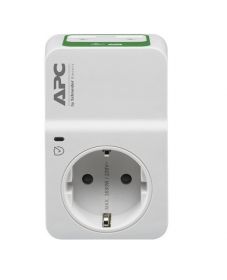 Priza cu protectie APC Essential SurgeArrest, 1x Schuko, 2x USB (Alb)