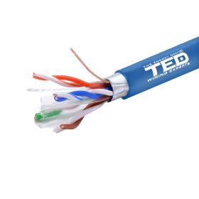 Cablu FTP cat.6 cupru integral 0,51 albastru TED Wire Expert TED002426