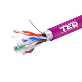 Cablu FTP cat.6 cupru integral 0,56 23AWG LSZH FLUKE PASS rola 305ml, violet, TED Wire Expert TED002433