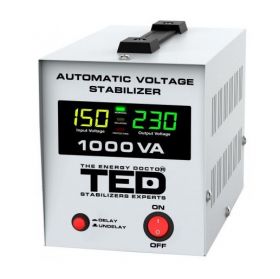 Stabilizator tensiune 1000VA 600W AVR cu LCD, TED