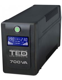 UPS 700VA / 400W LCD display Line Interactive cu stabilizator 2 iesiri schuko TED UPS Expert