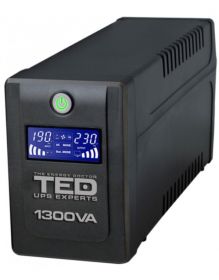 UPS 1300VA / 750W LCD Line Interactive cu stabilizator 4 iesiri schuko TED UPS Expert