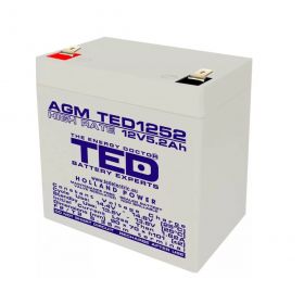 Acumulator stationar AGM VRLA 12V 5,2A High Rate 90mm x 70mm x h 98mm F2 TED Battery Expert Holland
