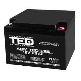 Acumulator AGM VRLA 12V 26A dimensiuni 165mm x 175mm x h 126mm M5 TED Battery Expert Holland TED003638 (1)