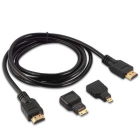 Cablu HDMI digital la HDMI digital mufe aurite 1,5 ml.+ adaptoare micro si mini HDMI TED283621